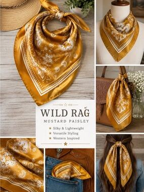 Mustard Paisley Silk Scarf - Wild Rag